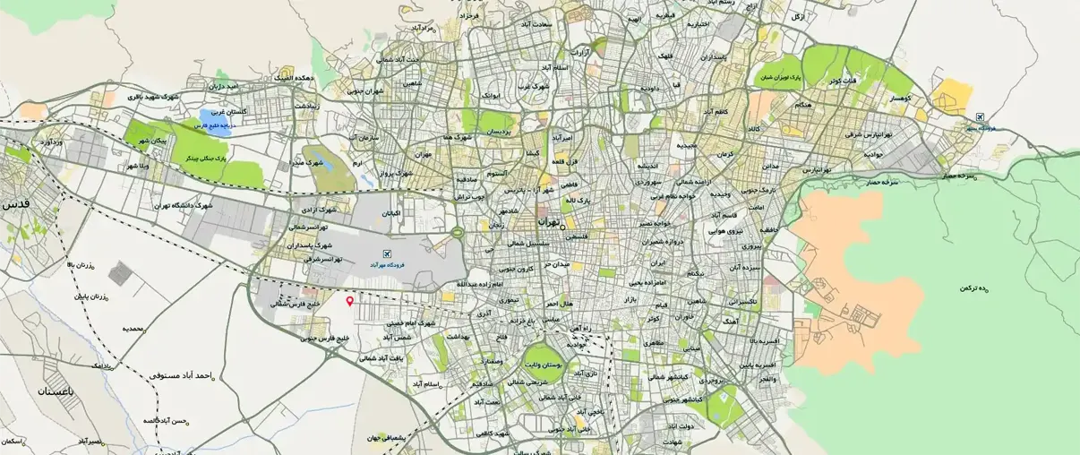 موقعیت مصالح تهران در نقشه تهران